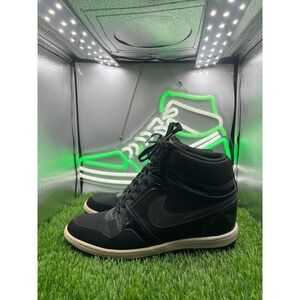Nike Force Dunk Sky Hi Hidden Wedge Heel Black White High 629746-001 Women's 9.5